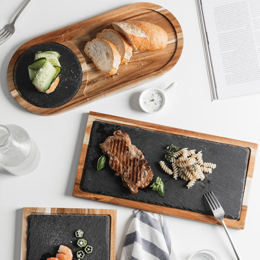 Rock Wood Serving Tray - Stone & Wood Platter