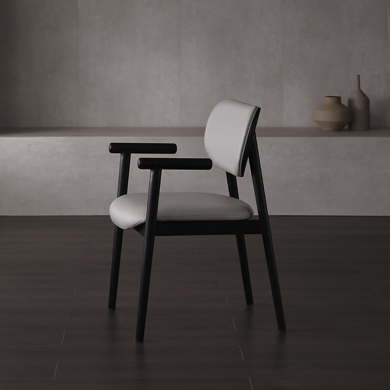 White Wood Veneer Chair - Minimalist Household