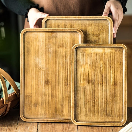 Retro Wood Serving Tray - Vintage Serving Platter
