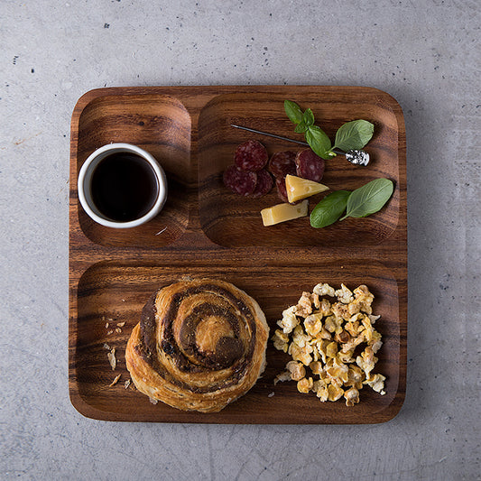 Wood Split Breakfast Plate - Serving Dish
