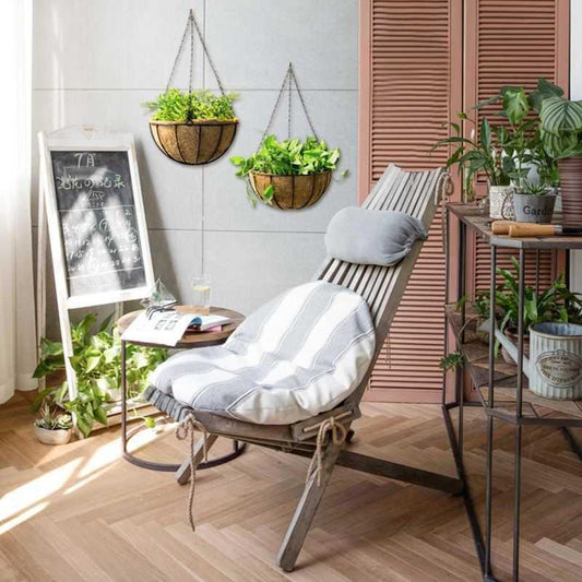Woven Hanging Flower Basket - Outdoor Planter