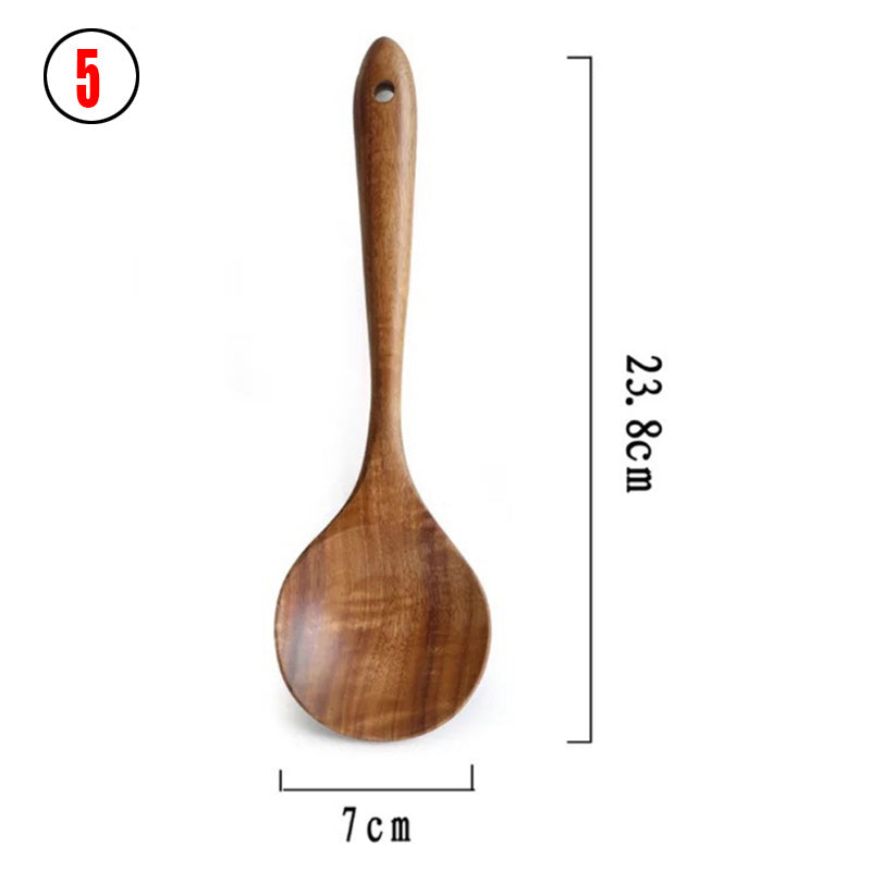 Teak Wood Tableware Set - Spoon, Ladle, Turner