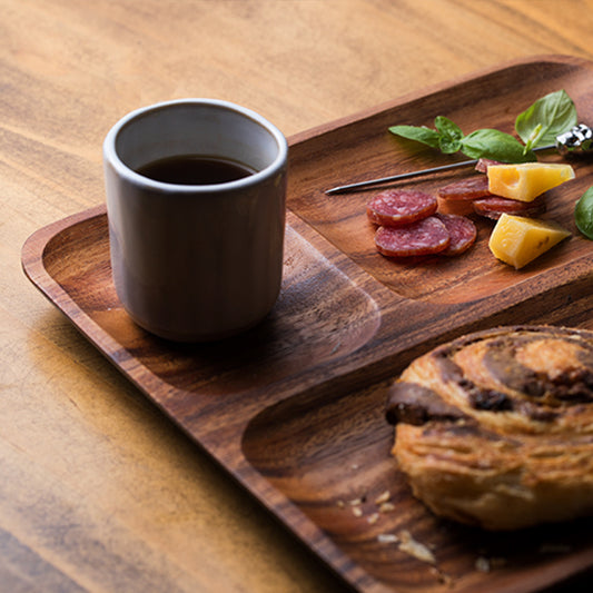 Wood Split Breakfast Plate - Serving Dish