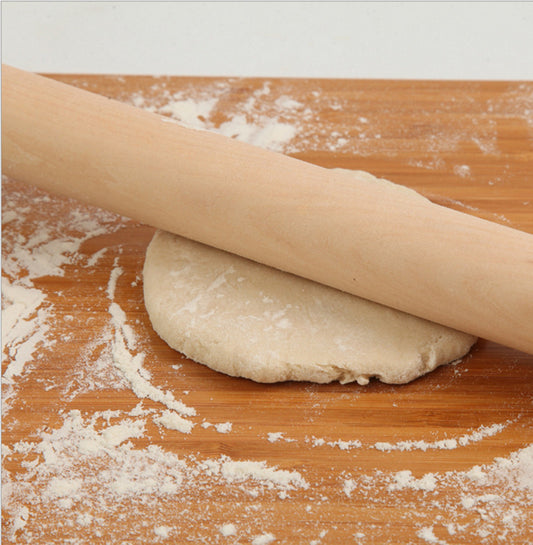 Wood Rolling Pin - Natural with Comfortable Grip
