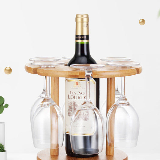 Bamboo Wine Glass Holder - Upside Down Drying Rack