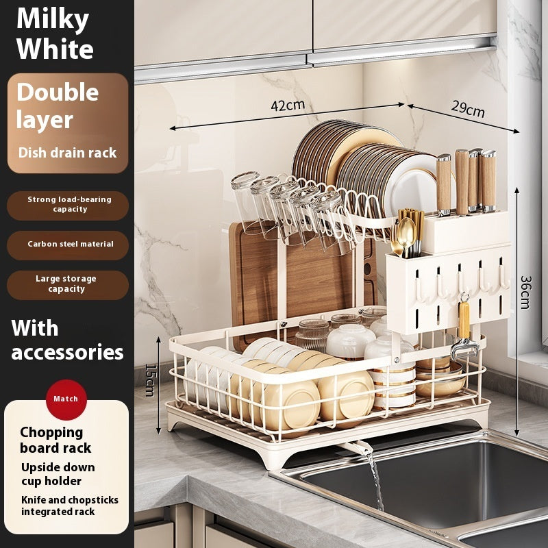 Self-Draining Dish Rack - Countertop Organizer