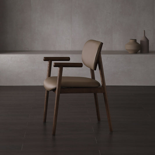White Wood Veneer Chair - Minimalist Household