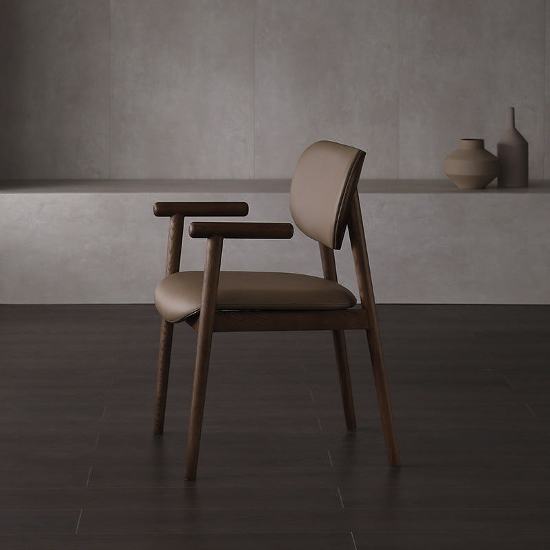 White Wood Veneer Chair - Minimalist Household
