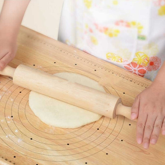 Rubber Wood Rolling Pin - Durable for Baking
