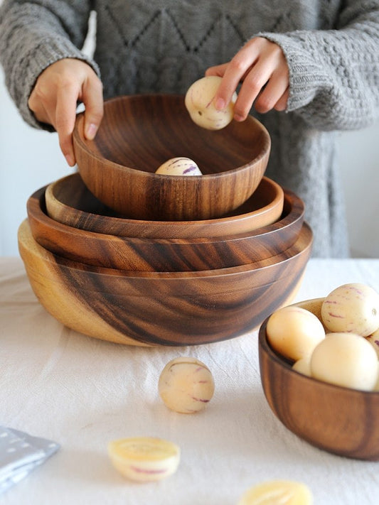 Wood Salad & Fruit Bowl - Large Serving Bowl