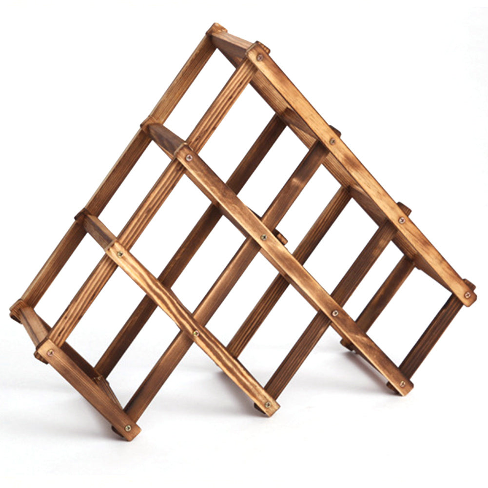 Wood Folding Wine Rack - Bottle Holder