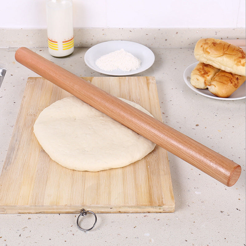 Wood Rolling Pin - Natural with Comfortable Grip