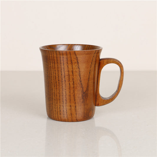 Jujube Wood Cup - Traditional Wood Mug with Handle