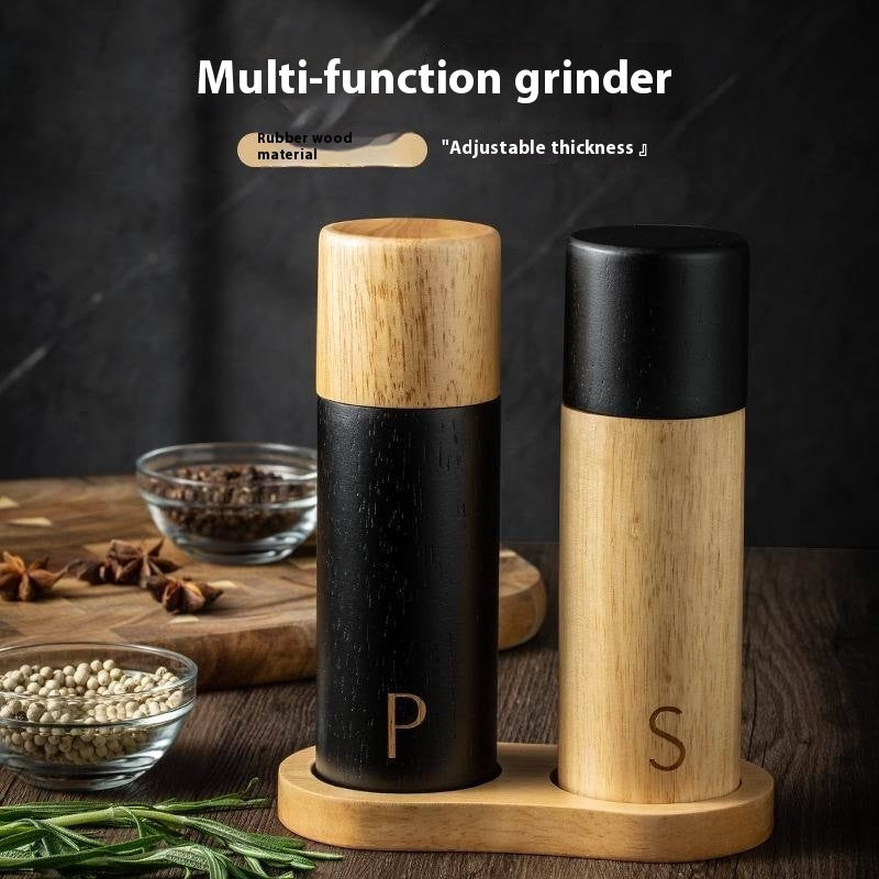 Oak Wood Pepper Grinder - Retro Manual Spice Grinder