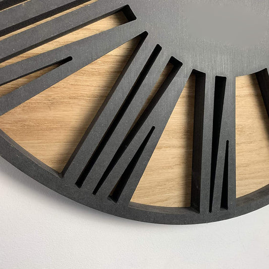 Retro Wood & Iron Wall Clock - Silent Timepiece