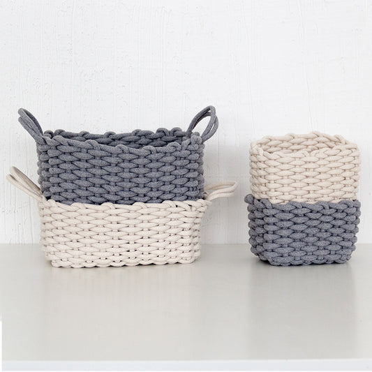 Nordic Cotton Rope Storage Box - Hand-woven Simple
