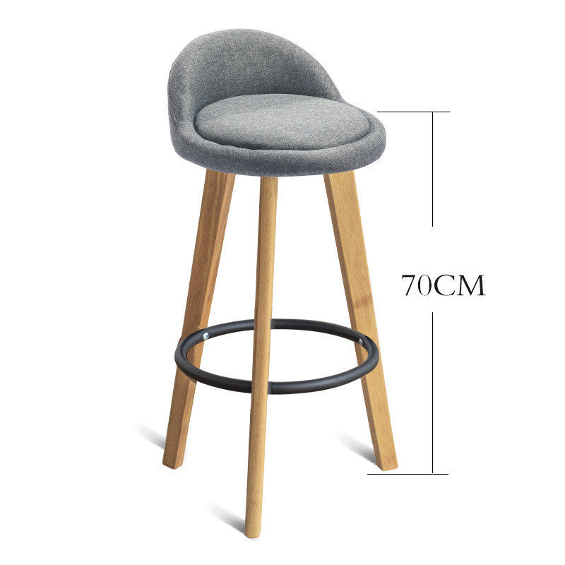 Nordic Wood Bar Stool - Modern Minimalist Counter Chair
