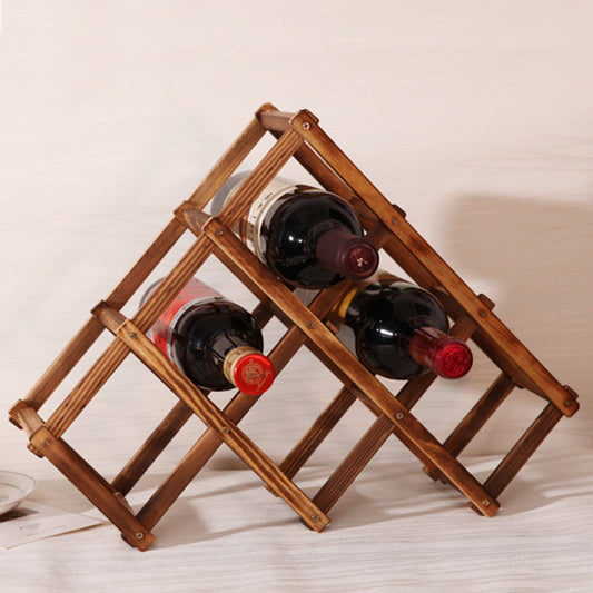 Wood Folding Wine Rack - Bottle Holder