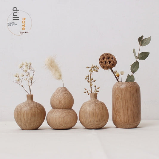 Japanese Wood Dried Flower Vase - Home Decor