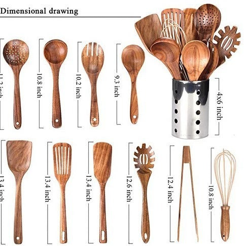 Acacia Wood Spatula Set - High Temp Cooking Utensils