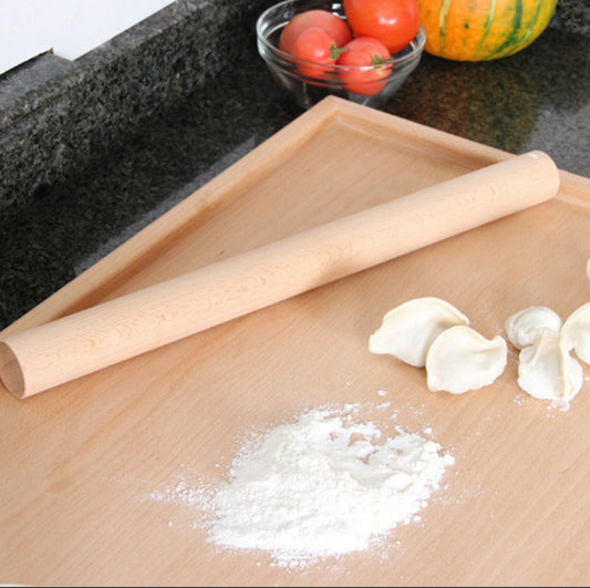Wood Rolling Pin - Natural with Comfortable Grip