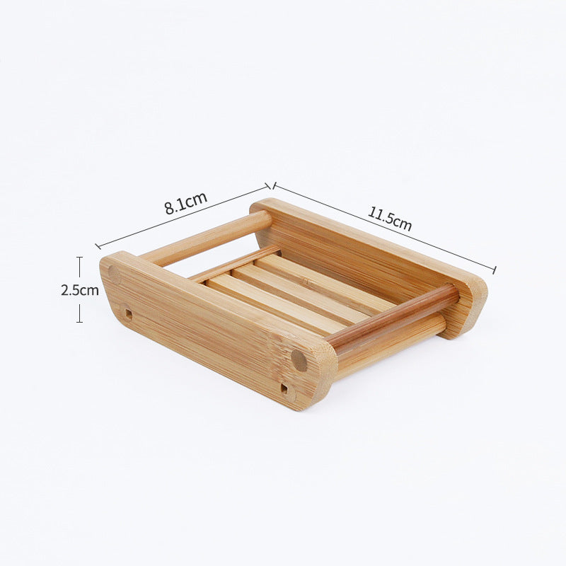 Bamboo Soap Dish with Drainage - Wood Holder
