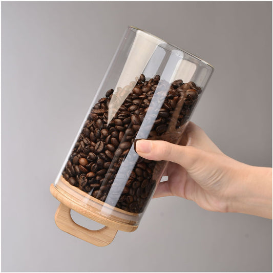 Glass Jar with Bamboo Handle - Multi-Functional