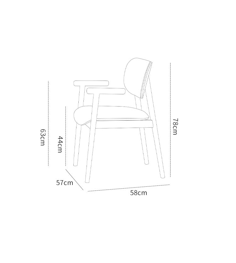 White Wood Veneer Chair - Minimalist Household