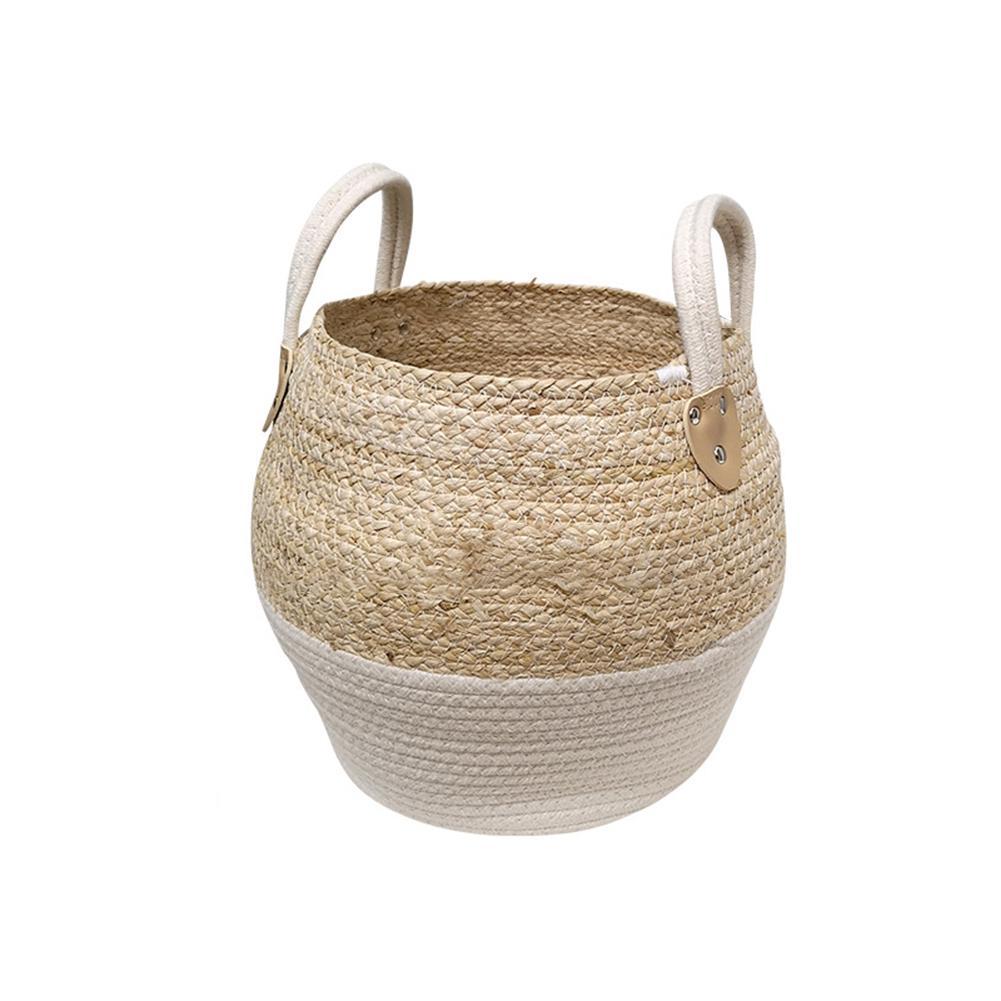 Straw Storage Basket - Natural Rustic Woven Organizer