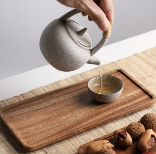 Wood Rectangular Tea Tray - Serving Tray