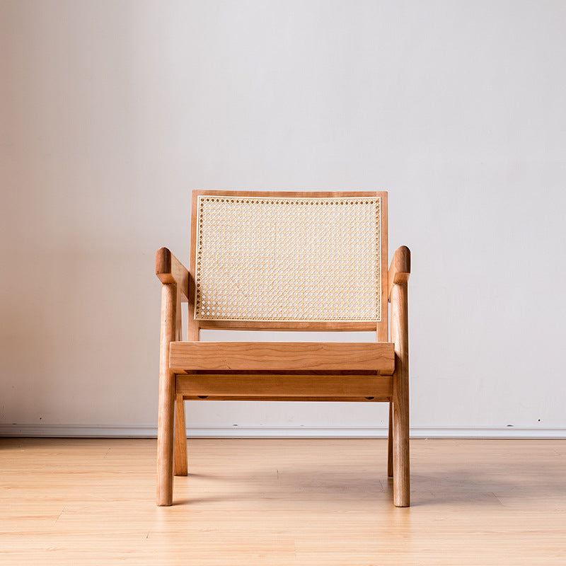 Wood & Rattan Balcony Leisure Chair - Mid-Ancient