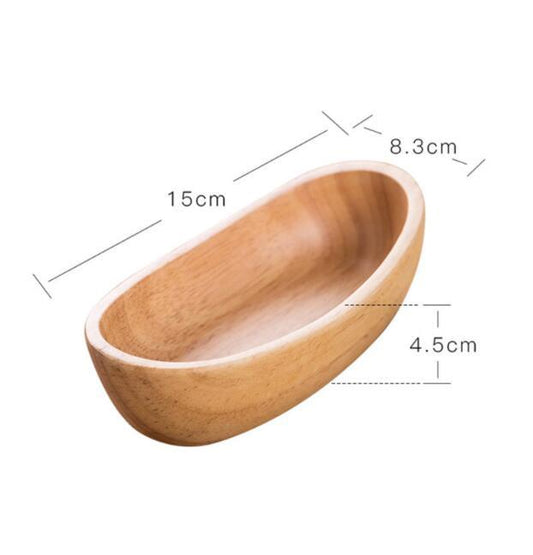Rubber Wood Compote Bowl - Boat Shaped Salad Bowl