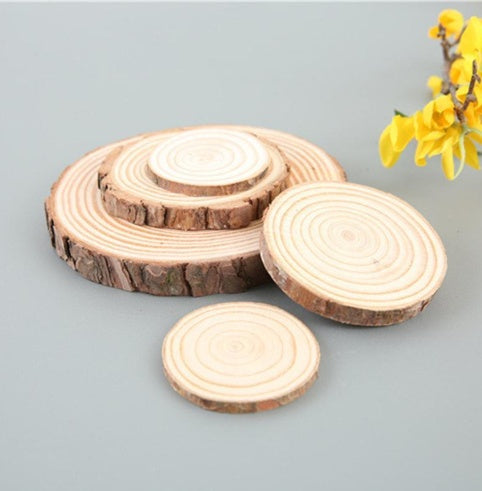 Fir Wood Chips - Round Wooden Slices for DIY Crafts