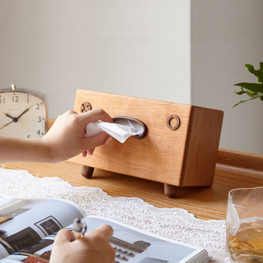 Walnut Wood Tissue Box Cover - Rectangular Holder