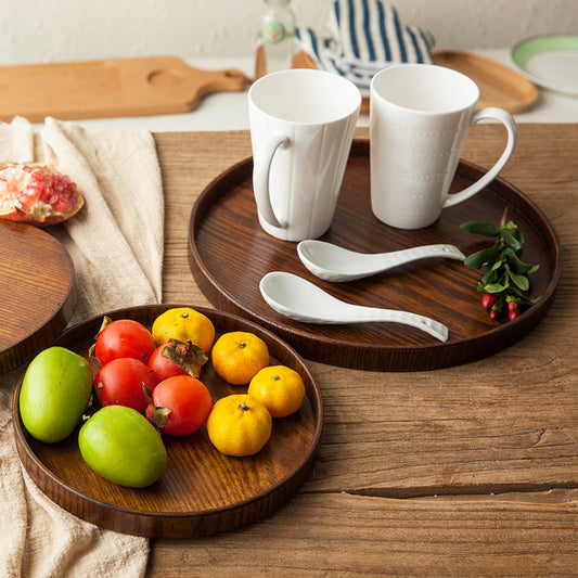 Rustic Wood Serving Tray - Round Platter