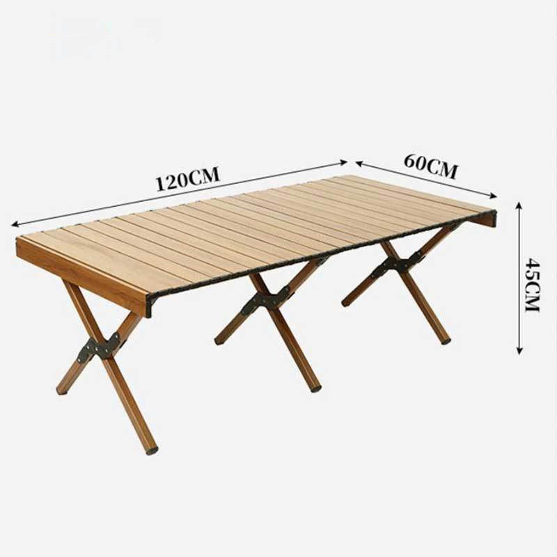 Wood Grain Camping Table - Portable Folding