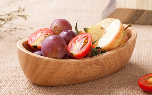Rubber Wood Compote Bowl - Boat Shaped Salad Bowl