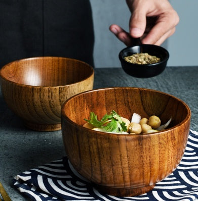Japanese Wood Bowl - Natural Tableware for Rice/Soup