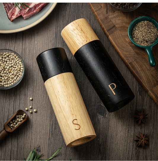 Oak Wood Pepper Grinder - Retro Manual Spice Grinder