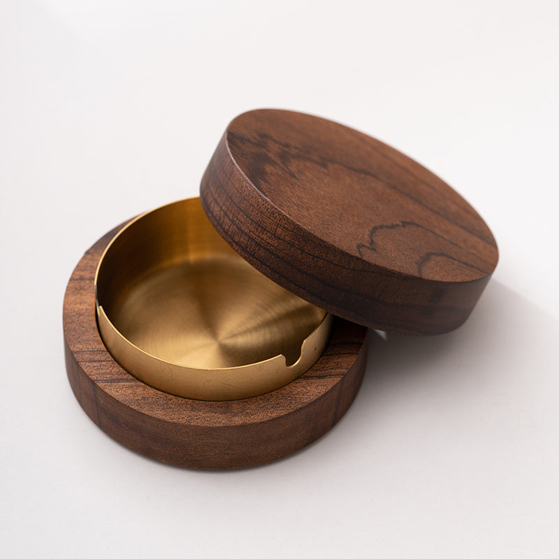 Solid Wood Ashtray - Anti-Fly Ash - Home & Office