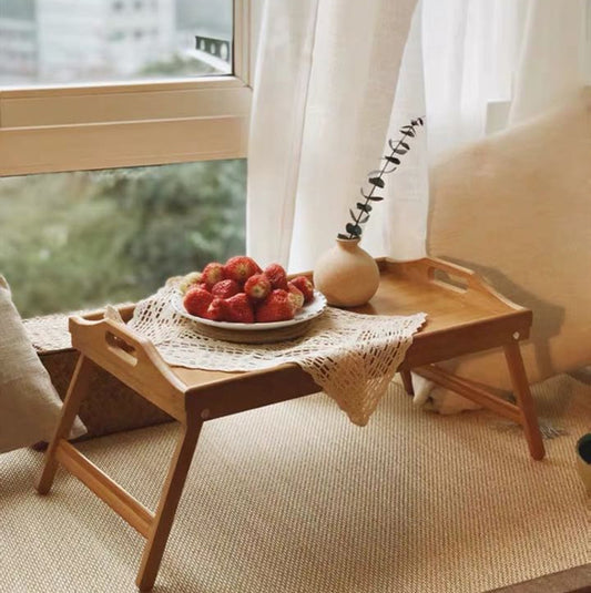 Wood Laptop Bed Table Tray - Portable Dinner Plate