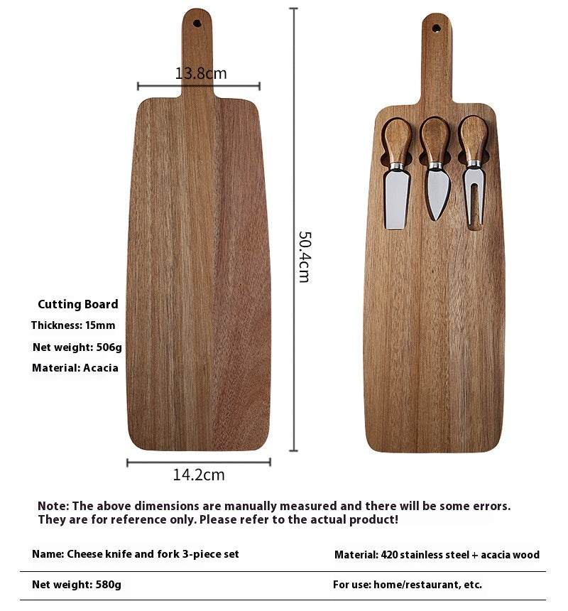 Wood Cheese Plate with Knife Set - Serving Board