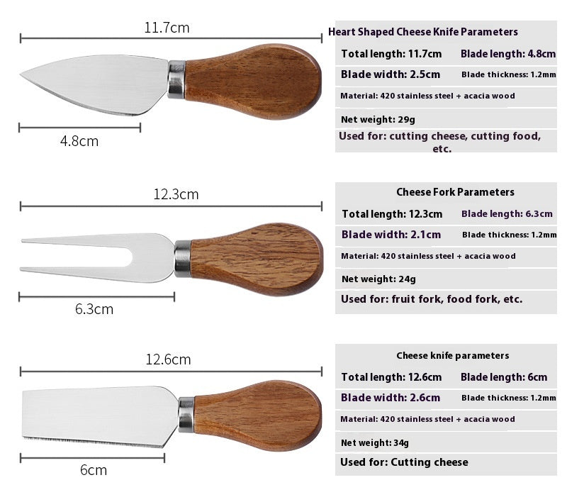 Wood Cheese Plate with Knife Set - Serving Board