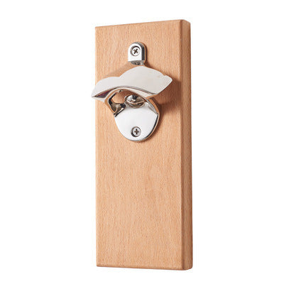 Wood Bottle Opener with Magnetic Catcher