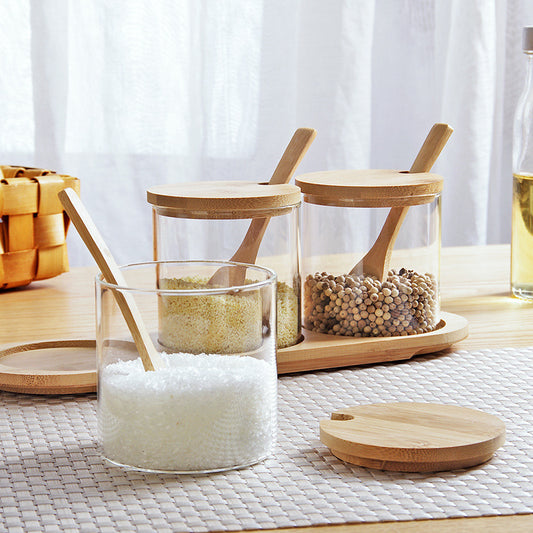 Glass Jar with Bamboo Lid - Airtight Storage