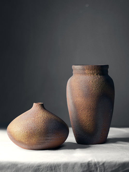 Japanese Stoneware Vase - Wood-fired Ceramic Flower