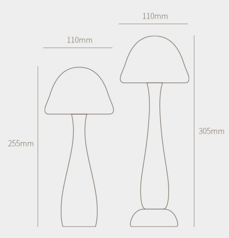 Mushroom Wood Table Lamp - Touch Dimming Night Light