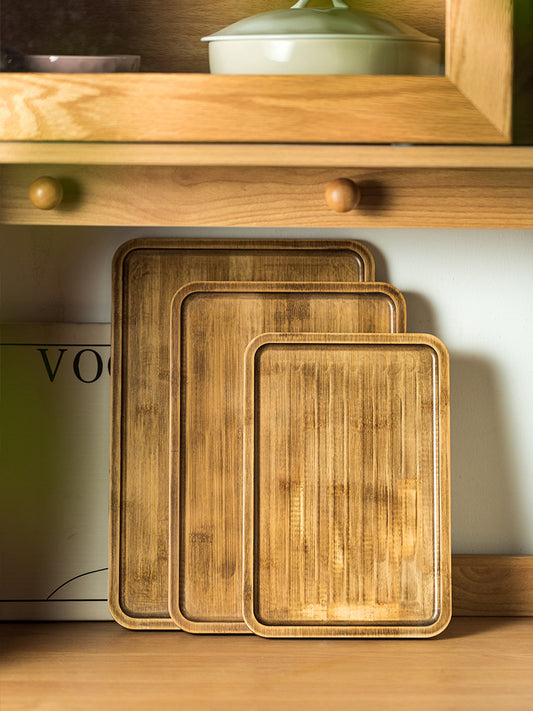 Retro Wood Serving Tray - Vintage Serving Platter