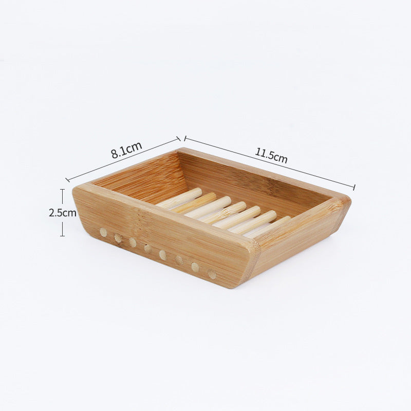Bamboo Soap Dish with Drainage - Wood Holder