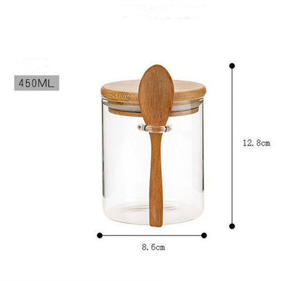 Glass Jar with Bamboo Lid - Airtight Storage